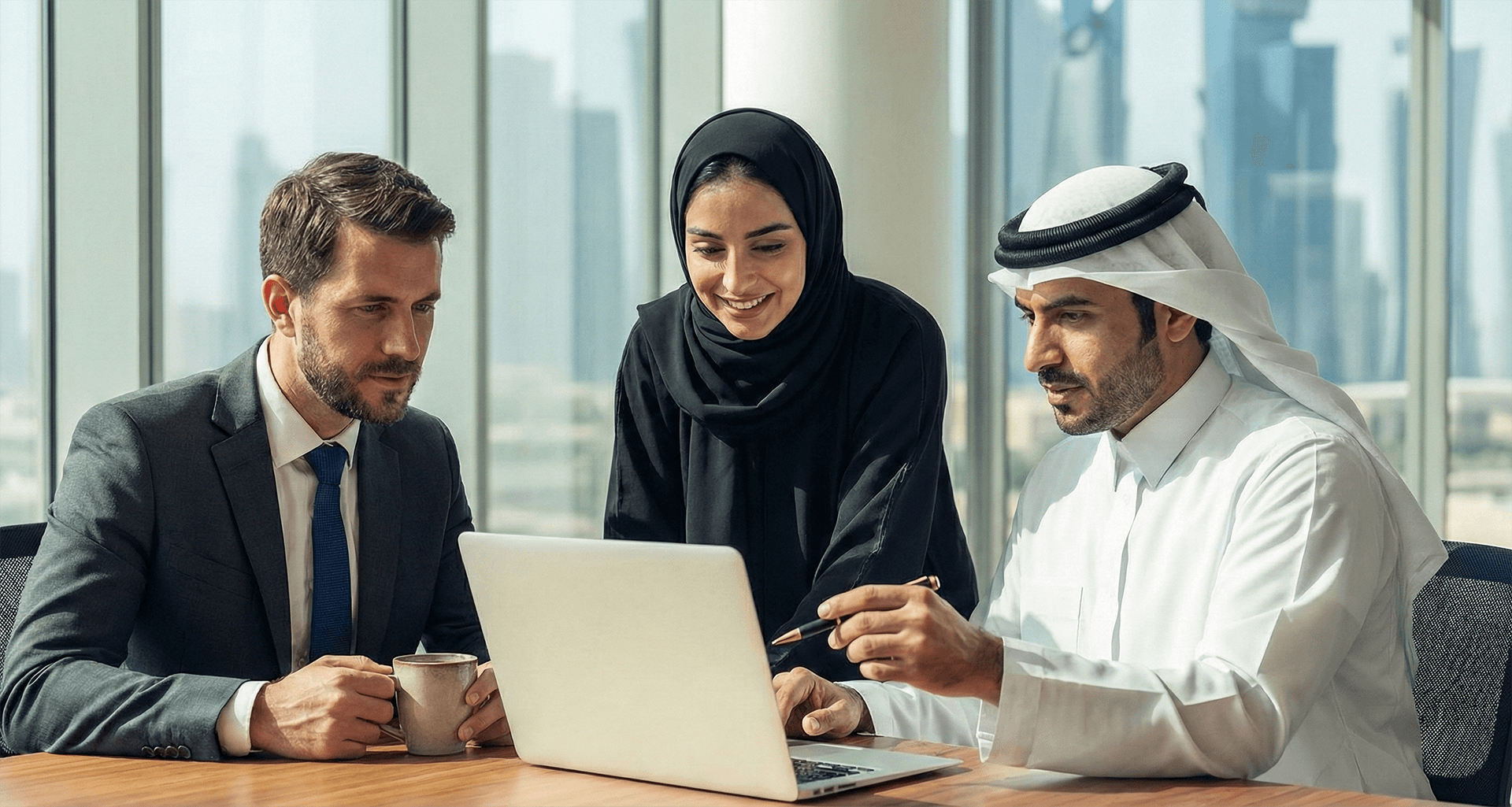 Diverse professional team collaborating on strategy